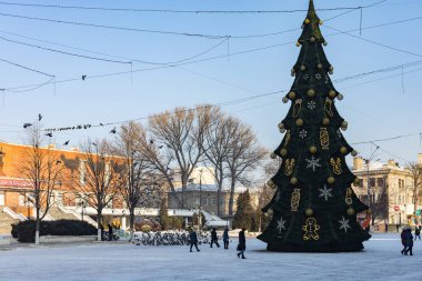 19 Ocak 2021 Balti veya Beltsy, Moldova 'nın soğuk kışı. İllüstrasyon Editörü