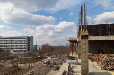 22 Mart 2021, Balti, Moldova Yeni Konut İnşaat Alanı. İllüstrasyon başyazısı. Arkaplan