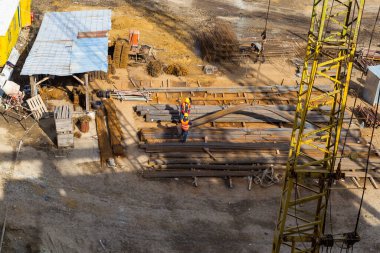 22 Mart 2021, Balti, Moldova Yeni Konut İnşaat Alanı. İllüstrasyon başyazısı. Arkaplan