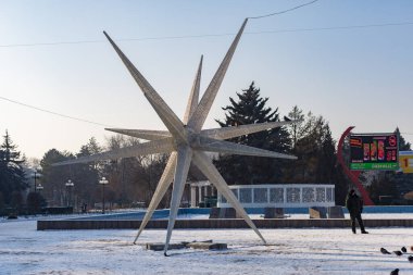 19 Ocak 2021 Balti veya Beltsy, Moldova 'nın soğuk kışı. İllüstrasyon Editörü