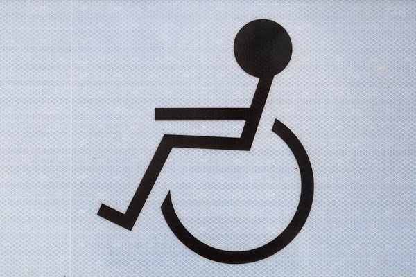 Disabled parking road sign. Background with copy space for text