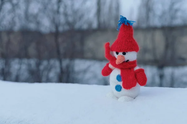 Muñeco Nieve Como Símbolo Principal Del Invierno Entre Los Pueblos —  Fotos de Stock