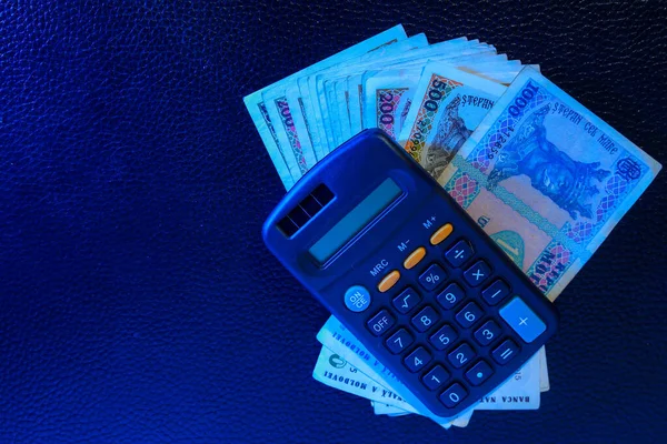 Moldawische Lei Mdl Und Taschenrechner Wirtschaftlicher Hintergrund Mit Kopierraum Für — Stockfoto