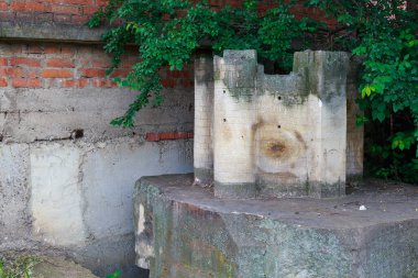 Mini kale. Metin veya harf için kopyalama alanı olan mimari arkaplan.