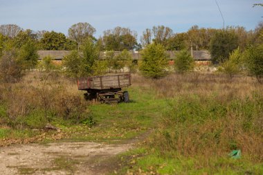 Eski karavan. Metin veya yazıtlar için kopyalama alanı olan arkaplan.
