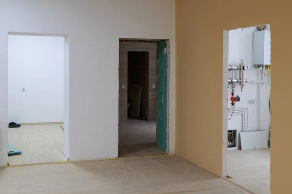 Fase Final Das Obras Acabamento Renovação Interior Fundo Com Espaço — Fotografia de Stock