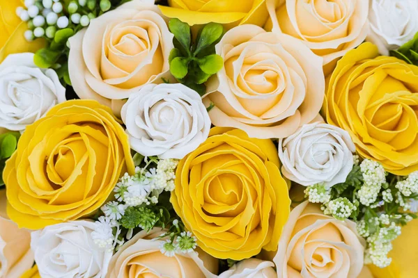 Luxuosa Textura Muito Bonita Fundo Rosas Decorativas Artificiais Perto — Fotografia de Stock