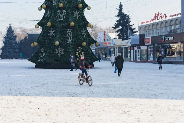 Januari 2021 Balti Eller Beltsy Moldavien Snöig Kall Vinter Staden — Stockfoto