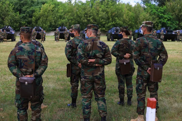 Żołnierze Armii Narodowej Demonstracja Ćwiczenia Wojskowe Lipca 2020 Balti Mołdawia — Zdjęcie stockowe