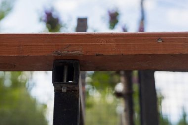 Perhizli bank tahtaları. Metin veya yazıtlar için kopyalama alanı olan arkaplan.