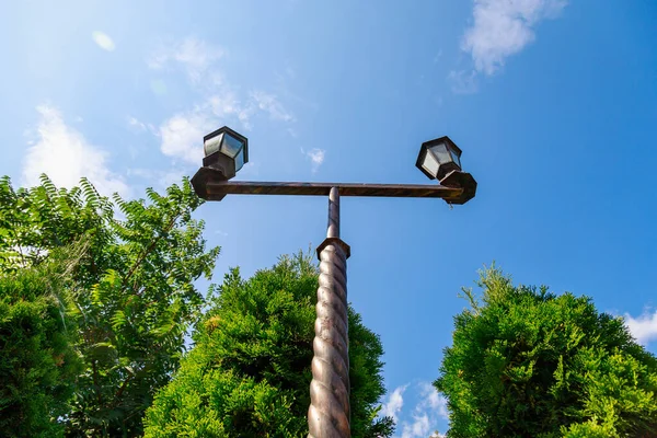 Pilastro Della Città Con Lanterne Nel Parco Viaggi Visite Turistiche — Foto Stock