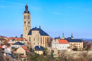 Historic architecture of kutna hora with St. Barbaras church and tower.. March 22, 2025, Kutna Hora, Czech Republic.
