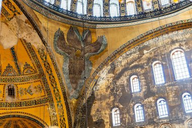 Bizans mozaikleri ve mimarisi olan hagia Sofya 'nın içi..