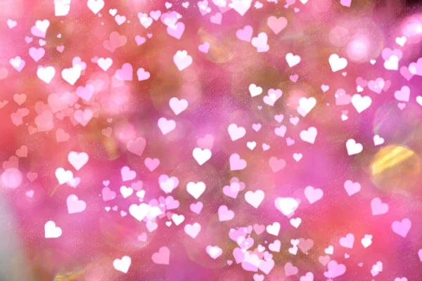 Fondo Del Día San Valentín Corazones Borrosas Bokeh —  Fotos de Stock