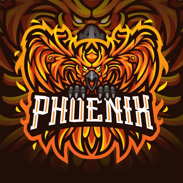 Дизайн Логотипа Талисмана Phoenix Esport — стоковый вектор