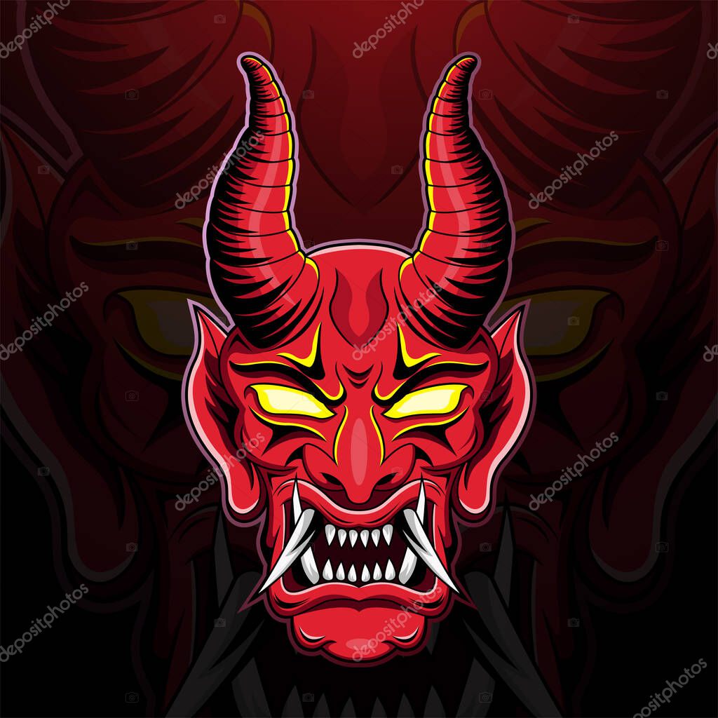 Devil head esport mascot logo design