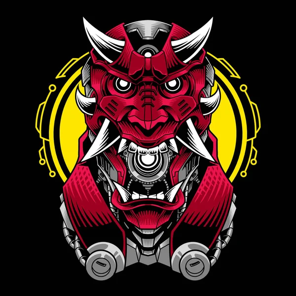 Mascotte Tête Diable Logo Design — Image vectorielle