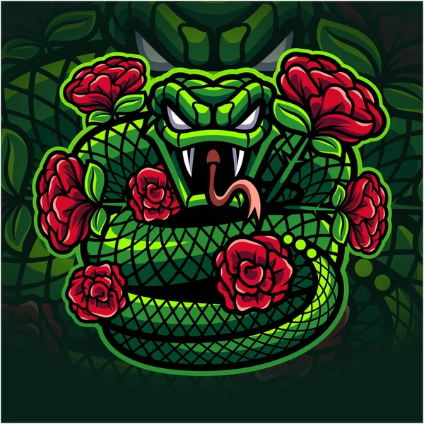 Дизайн Логотипа Талисмана Змеи — стоковый вектор