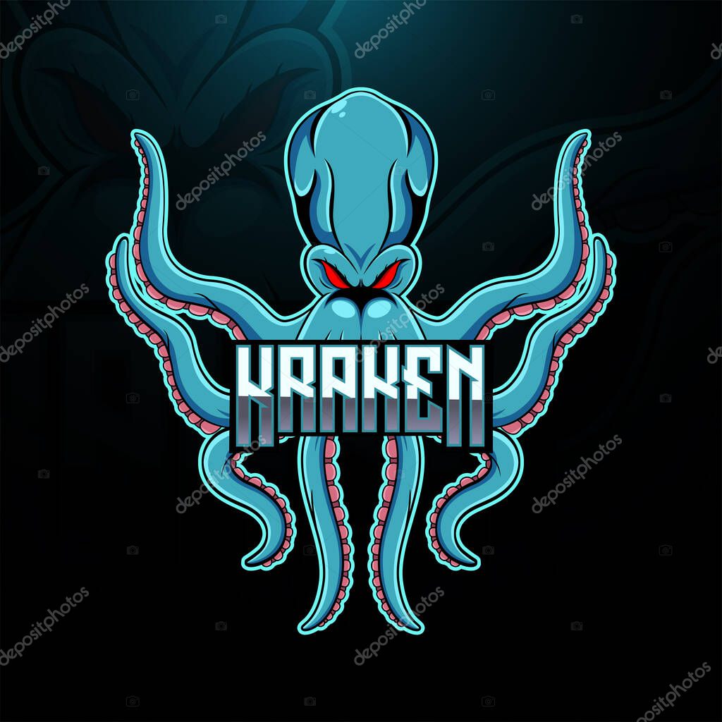 Kraken esport mascot logo design