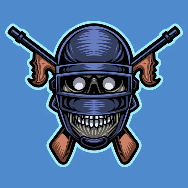 Логотип Талісмана Голови Армії Черепа — стоковий вектор