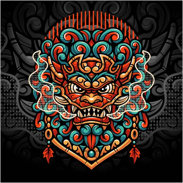 Logo Mascotte Foo Dog Esport — Image vectorielle