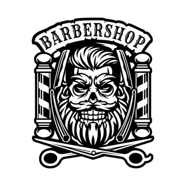 Kafatası bebek dükkanı klasik maskot logosu