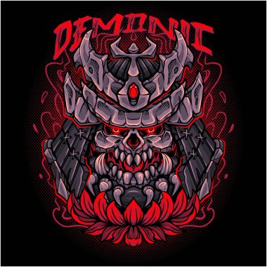 Şeytani baş esport maskot logosu tasarımı