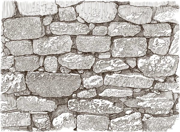 Croquis du mur de pierre — Image vectorielle