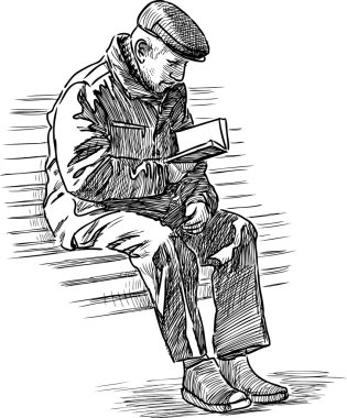  yaşlı adam bir kitap okur