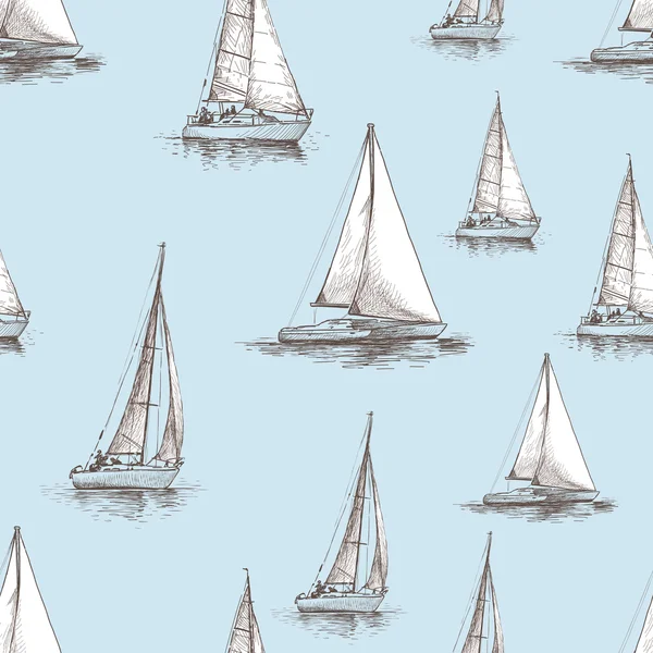 Pattern of the sailboats — Stock Vector