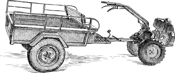 Carrinho de mão motorizado fazenda — Vetor de Stock