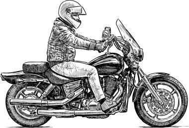 kişi bir motosiklet sürmek