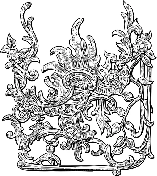 Vintage çiçek tasarım öğesi