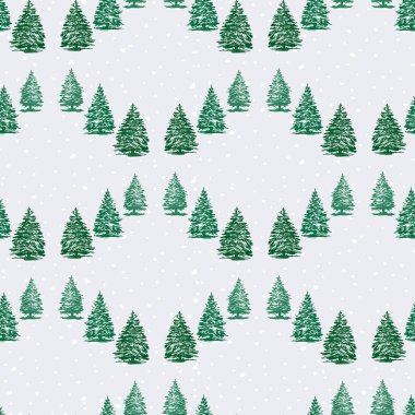 Çizilmiş Noel ağaçlarının kusursuz arkaplanı