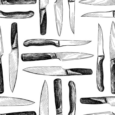 Çizimlerin kusursuz kalıbı yemek pişirme bıçakları.
