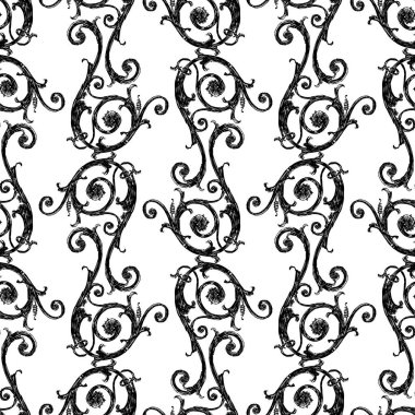 Çizimlerin vektörsüz deseni süslemeli vintage elementler