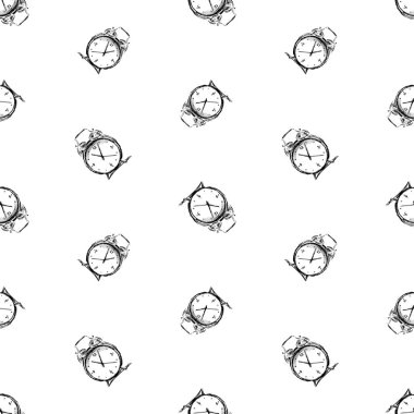 Eskimiş alarm saatlerinin çizimlerinin pürüzsüz arkaplanı