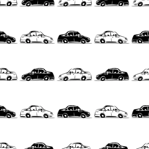 Απρόσκοπτη Φόντο Των Περιγραμμάτων Αφηρημένα Αυτοκίνητα — Διανυσματικό Αρχείο