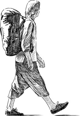 yürüyen turist