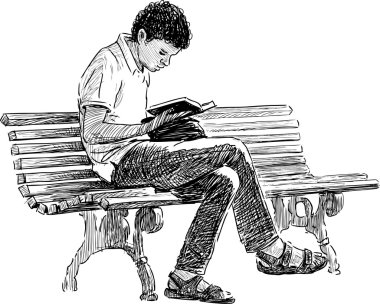young man reading