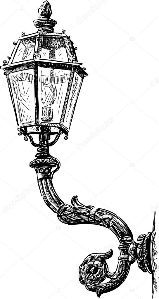 vintage street lamp stock vector alekseimakarov 79636956