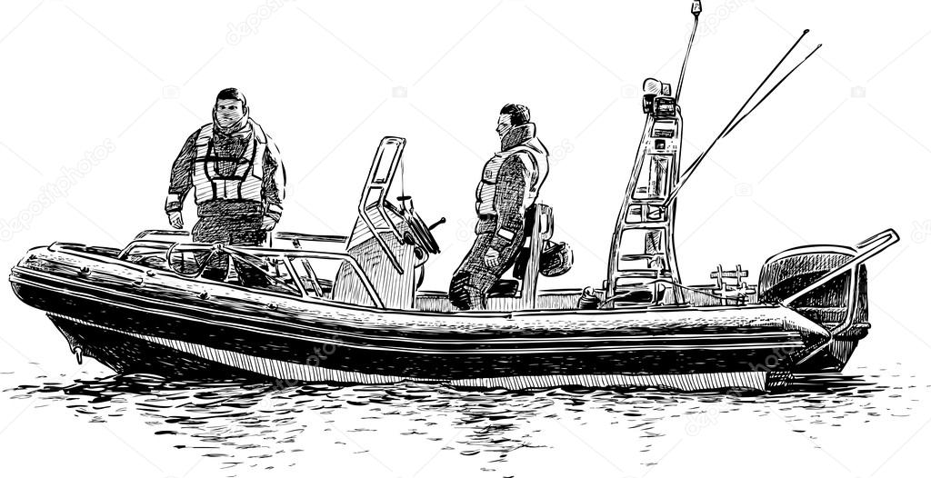 rescuers in a lifeboat