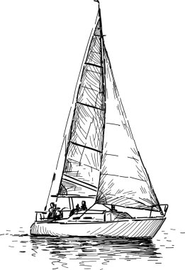 Sailing yacht clipart