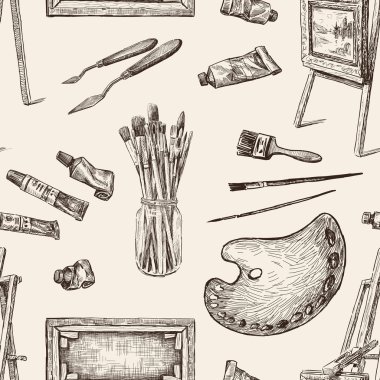 Pattern of the tools for painting