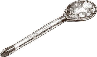 boyalı tahta kaşık