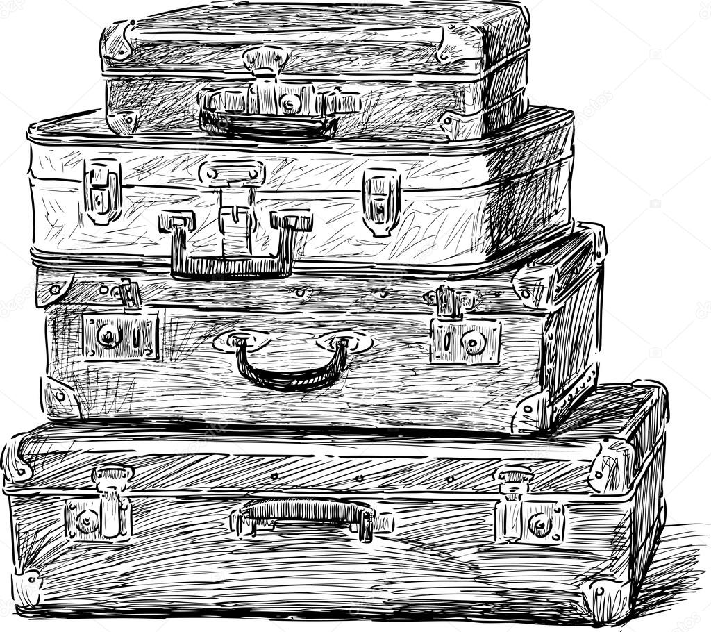 old suitcase drawing