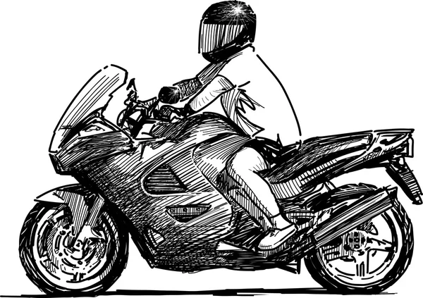 Hombre montando una moto — Archivo Imágenes Vectoriales