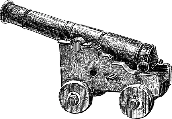 Stary pistolet artylerii — Wektor stockowy