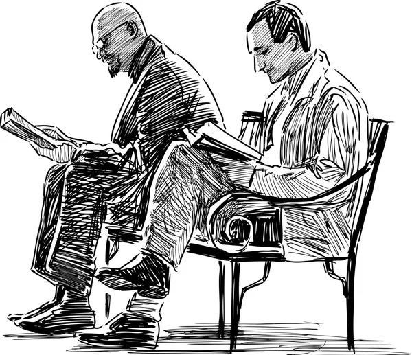 Hombres leyendo — Archivo Imágenes Vectoriales