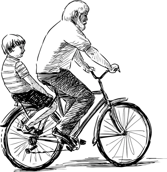 Abuelo y nieto — Archivo Imágenes Vectoriales